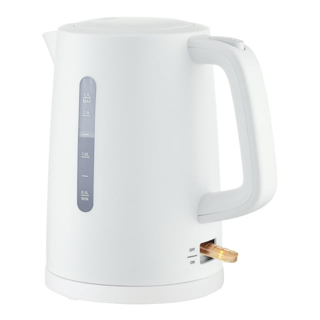 Mainstays 1.7L Electric Kettle, Plastic, White