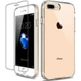 thumbnail image 1 of FYBTO Étui iPhone 8 Plus, Étui iPhone 7 Plus avec Protecteur d'Écran, Étui Protectrice Transparente Robuste Florale pour Filles Femmes Étui Rigide PC avec Pare-Chocs TPU pour iPhone 8 Plus, Petit, 1 of 7