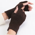 thumbnail image 2 of UJNDER Fingerless Gloves for Women Half Finger Winter Stretchy Knit Fingerless Mittens Unisex for Comfortable Wear Coffee One Size, 2 of 6