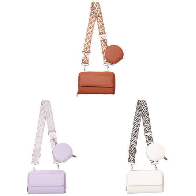 Bolso Hombro Retro para Mujer Con Correa Ancha Cuero PU Juego Monedero (marrón)