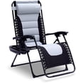 thumbnail image 4 of SereneLife Foldable Outdoor Zero Gravity Padded Lawn Chair, Adjustable Steel Mesh Recliners (Blue), 4 of 9