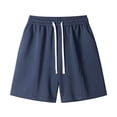 thumbnail image 2 of Men's Lounge Shorts with Pockets 5" Lightweight Cotton Sweat Jersey Shorts for Men Workout Gym Athletic (Regular and Big & Tall) Size M-5XL Navy, 2 of 5
