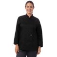 thumbnail image 1 of Chaqueta de chef Chef Works Le Mans para mujer, talla grande, negra, 1 of 4