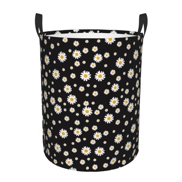 Fotbe Daisy Cesto de Ropa con Asas, Cesto Impermeable de Gran Capacidad, Bolsa de Lavado para Dormitorio, Cesto de Ropa con Ruedas y Asas-Small