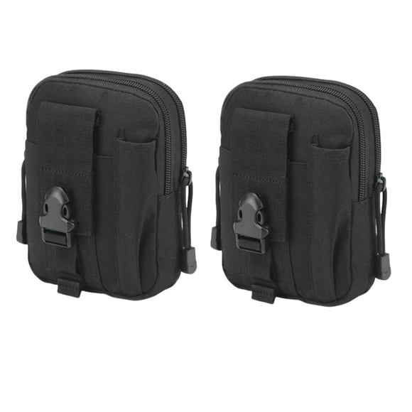 2pcs Outdoor Military Sports Tactic Waist Bag Sports Strategy Belt Waist Bag Wearing Belt Coin Purse 6-inch Mobile Phone Bag Military Fan Strategy Waist Bag