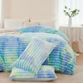 thumbnail image 7 of ZRNBAST Fluffy Twin Comforter Set, Tie-dye Blue Green Plush Fleece Bedding Sets, Super Soft Faux Fur Bed Set with Zipper, 1 Fuzzy Comforter with 2 Pillowcases(Blue Green,Twin), 7 of 7