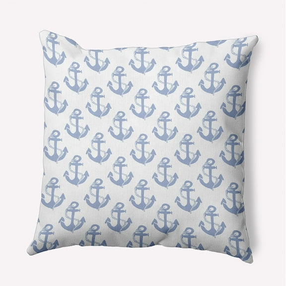 Simply Daisy 16" x 16" Anchor Pattern Indoor/Outdoor Throw Pillow, Peri (1 count)