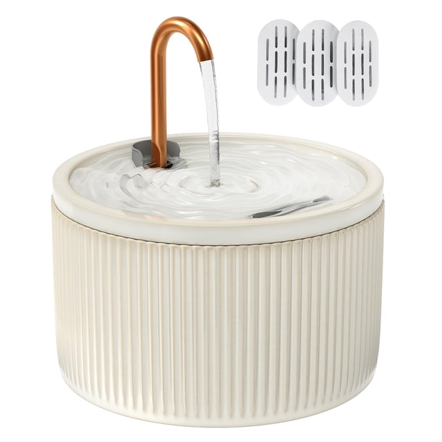 Fuente de agua para gatos MISFANS de cerámica, 2,1 L, pico de cobre