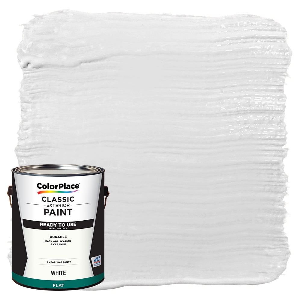 ColorPlace Exterior Latex House Paint, White, 1 Quart, Flat Walmart
