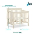 Dream On Me Aden 4in1 Convertible Mini Crib In French White