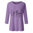 thumbnail image 4 of Women's Printed 3/4 Sleeve Tunic Tops Crewneck Blouse Casual Comfortable Stylish Fashion T-Shirt for Ladies, 4 of 5