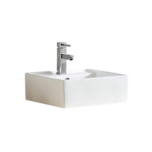 Fine Fixtures Square Vessel Sink Vitreous China w Overflow