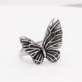 thumbnail image 3 of HIJONES Women's Butterfly Ring Stainless Steel Retro Vintage Personality Hip Hop Band Jewelry Size 11, 3 of 5