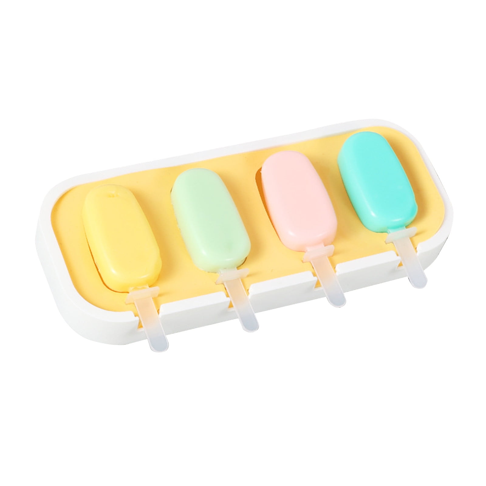 amousa Ice Lolly Moulds 4 Shapes Silicone Popsicle Molds, Ice Mould