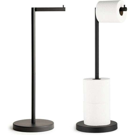 Marmolux Acc Modern Matte Black Elegant Bathroom Hardware Free Standing Toilet Paper Holder 1 Count
