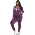 thumbnail image 1 of White Mark Women's 2 Piece Velour Tracksuit Set, 1 of 6