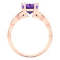 thumbnail image 4 of 2.1ct heart cut purple natural amethyst 18k rose gold Bridal Wedding Engagement Promise Anniversary Ring for Women size 5, 4 of 7