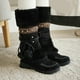 thumbnail image 1 of Botas de mujer Botas de nieve sin cordones Botas de algodón de terciopelo Zapatos cálidos de algodón sólido Pelota de felpa Botas de caballero étnicas Wmkox8yii ghj1208, 1 of 6