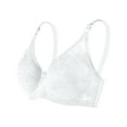 thumbnail image 2 of Gymayou Women Floral Lace Underwire Bra Thin Breathable Full Coverage Minimizer Underarm Smoothing Comfort Lingeries White 40, 2 of 4
