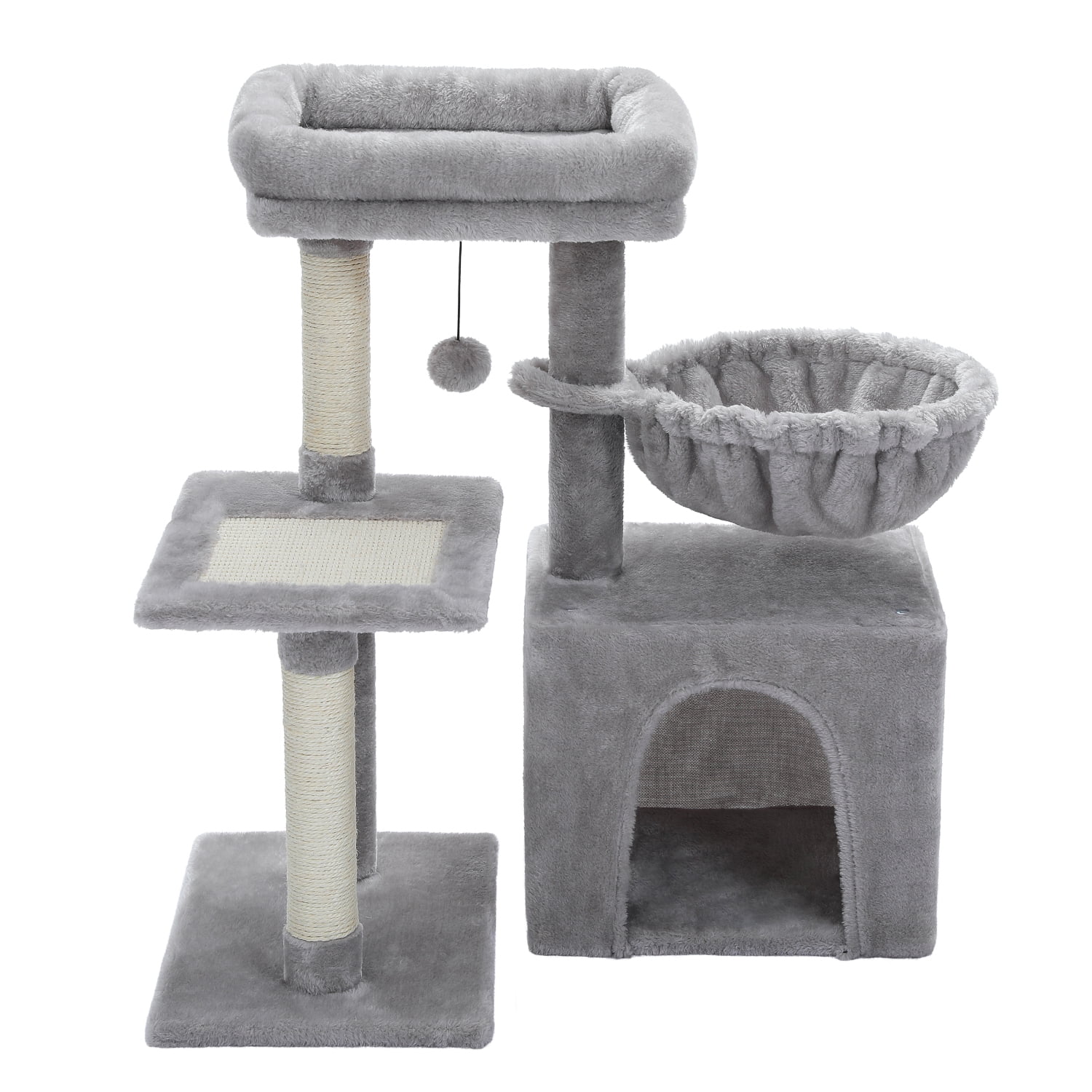 Pefilos 28" Cat Tree Houses for Indoor Cats, Cat Condo for Multiple Cats, Cat Climb Holder Cat Tower, Gray Pefilos 28" Cat Tree Houses for Indoor Cats, Cat Condo for Multiple Cats, Cat Climb Holder Cat Tower, Gray