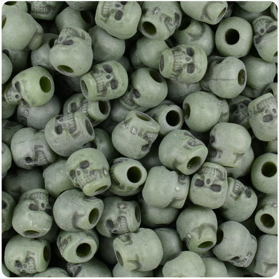 BeadTin Jade Antique 11mm Skull Pony Beads (150pcs)