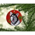 thumbnail image 2 of Carolines Treasures SC9492CO1 Alaskan Malamute Flocons de Neige Rouges Ornement en Céramique de Noël, 2 of 2
