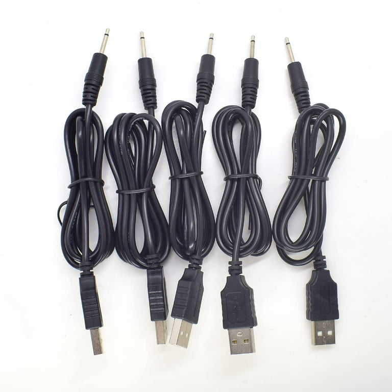 5 Pack DC Charging Cable DC 2.5 mm Mono Cord Adapter Durable USB Fast Pin DC  Charger Compatible for Vibrator Wand 