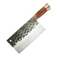 thumbnail image 2 of Mrmaere Cleaver Knife Hand forged High Carbon Steel Kitchen Sharp Chef Knife for Meat Cutting and Vegetable Chopping Labor-saving Cleaver Blade with Hammered Pattern Gift Box black, 2 of 9