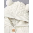 thumbnail image 6 of Dewadbow Newborn Baby Boy Girl Bear Ear Knit Romper Hooded Wool Sweater Jumpsuit, 6 of 6