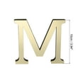 thumbnail image 2 of Unique Bargains 3D Acrylic Alphabet Mirror Wall Stickers Self-Adhesive Gold M Shape, 2 of 7
