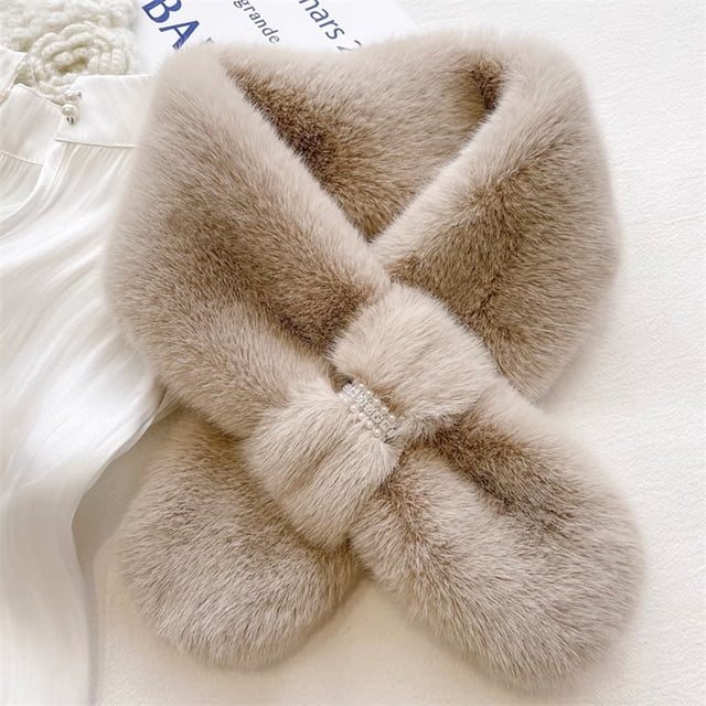 Bufanda de felpa cálida de invierno, bufanda cálida de invierno, bufanda cálida de otoño e invierno para fiestas, citas, esquí, bufanda de felpa gruesa y duradera de moda para mujer,