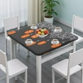 thumbnail image 3 of Halloween Spider Web Hanging Pumpkins Square Fitted Tablecloth with Elastic Edge,Square Table Cover,Washable Elastic Table Cover for Home Kitchen Party Decor 36"x36", 3 of 6