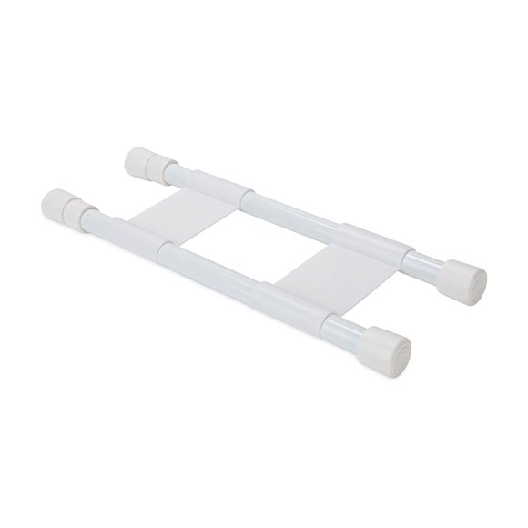 Armario RV Camco con barra doble ajustable de 25 a 43 cm, color blanco
