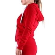 Red Fox Women's Casual Slim-Fit Fleece Full-Zip Athletic Hoodie Jacket with Pocket - Active, Running, Workout