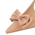 thumbnail image 4 of Women's Stiletto High Heeled Bow Patent Leather 8CM Party Dress Wedding Shoes, 4 of 5