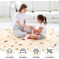 thumbnail image 3 of Manta de burritos, manta gigante de tortilla de harina de doble cara, manta de tortilla novedosa para su familia, manta de taco de franela suave y cómoda de 285 GSM para adultos. (Beige, 71 pulgadas), 3 of 5