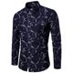 thumbnail image 1 of Mens Long Sleeve Floral Print Fit Shirt Casual Party Formal Tops Blouse Shirt, 1 of 8