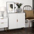 thumbnail image 5 of COZAYH Modern Storage, Contemporary Accent Cabinet with Doors, Retro-Inspired Raised Diamond Motif, White, 5 of 8
