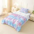 thumbnail image 2 of Homewish Pink Blue Gradient Twin Comforter Sets,Modern Abstract Art Bedding Set,Colorful Stars Reversible,2 Pieces,1 Comforter and 1 Pillowcase, 2 of 7