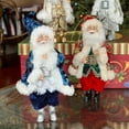 thumbnail image 7 of STP Goods Santa Claus Hanging Collectible Doll 9" (22 cm) Santa Claus Christmas Figurine Holiday Décor Xmas Hanging Decoration Xmas Figure Doll Decoration Xmas Tree Ornament, Blue White, 7 of 7