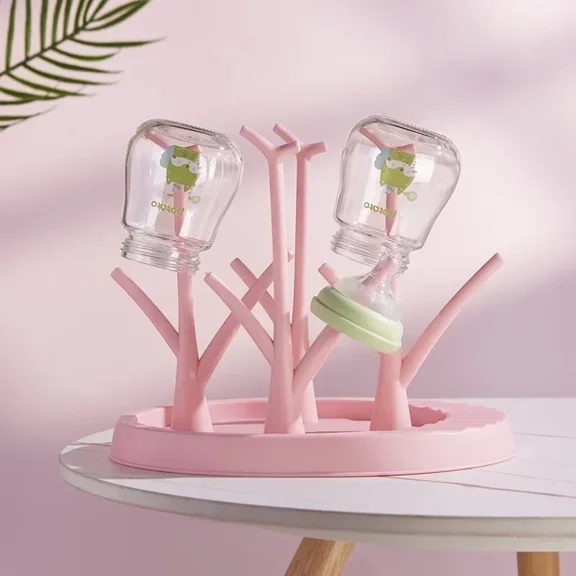 Removable Baby Feeding Bottle Drain Rack Nipple Feeding Cup Holder Storage Drying Rack Bottle Tree Shape Rack Accessory