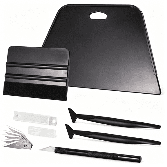 EXLEAF Wallpaper Smoothing Tool Kit,Wallpaper Tools for Applying Peel and Stick Contact Paper Vinyl Film,Includes Big Smoothing Squeegee,Felt Scraper,Edge Tucking Stick,Craft Knife & Blades