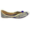 thumbnail image 3 of Flats Bridal Wedding Shoes For Women Mojari Shoes Punjabi Jutti Blue, 3 of 5