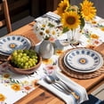 thumbnail image 2 of Flower Garland Table Runner, Bee Watercolor Flower Kitchen Table Runners Dress Scarves for Table Decorations Party/Restaurant/Indoor Outdoor Use, 18x72in, 2 of 9