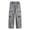 Grey, variant on YunPes Boys Baggy Cargo Pants Lightweight Quick Dry Crinkled Wide Leg Pants Trendy Youth Handsome Streetwear Bottoms with Flap Pockets