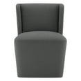 thumbnail image 3 of CHITA Modern Dining Chair with Casters Set of 2, Upholstered Dining Room Chairs, Fabric in Dark Gray, 3 of 11
