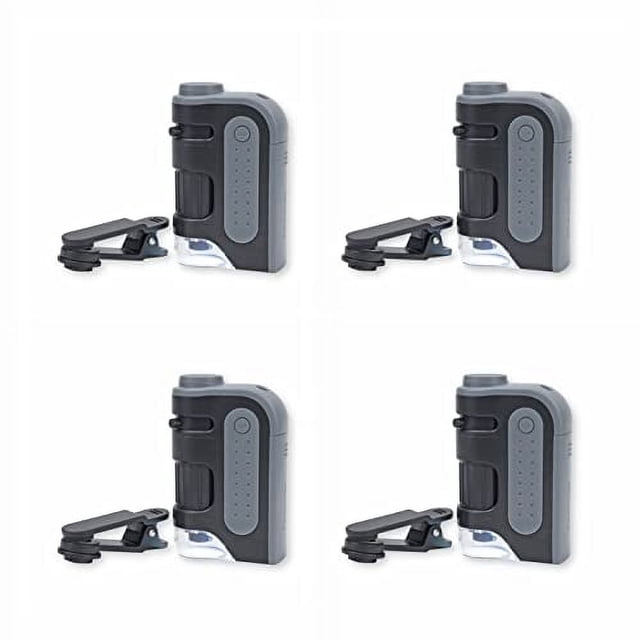 Carson MicroBrite Pro Kit pour la Digiscopie avec Microscope de Poche et Pince Adaptateur pour Téléphone Intelligent, Lot de 4
