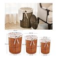 thumbnail image 3 of Laundry Hamper Handwoven Willow Clothes Basket Laundry Basket with Liner & Lid, 3 of 10