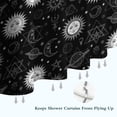 thumbnail image 6 of Black White Sun Moon Planet Star Pattern Shower Curtain 72"x72" ,Bathroom Decorative Shower Curtains Set with 12 Hooks,Modern Waterproof Washable Shower Curtain, 6 of 6