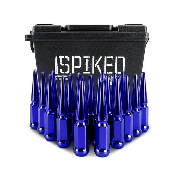 Mishimoto Spiked Lug Nuts, M12x1.5, 20-PC Set, Blue